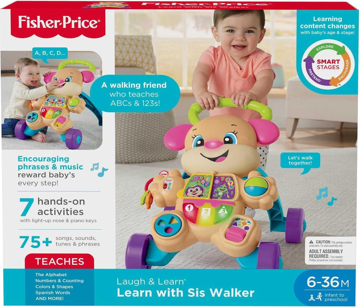 imageFisherPrice Baby Toy Laugh ampamp Learn Smart Stages Puppy Walker with Educational Music Lights ampamp Activities for Infants Ages 6 MonthsSis Walker