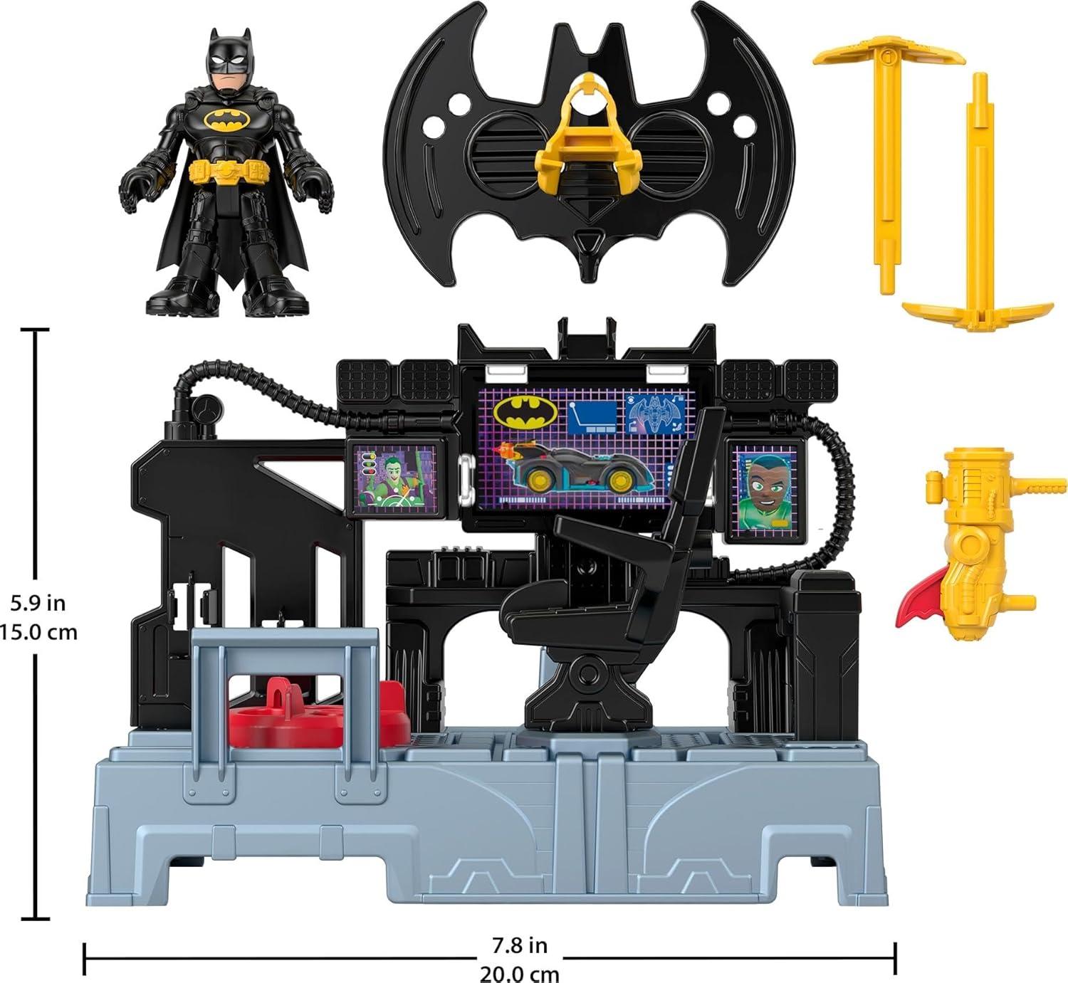 imageFisherPrice Imaginext DC Super Friends Batman Toys Bat Command Center Playset with Lights for Preschool Kids Ages 3 Years