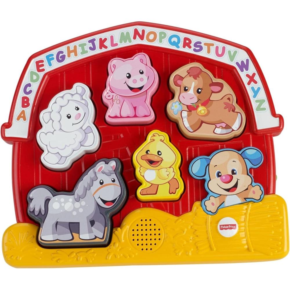 imageFisherPrice Toddler Shape Sorting Toy Laugh ampamp Learn Farm Animal Puzzle with Music ampamp Sounds for Kids Ages 1 Years