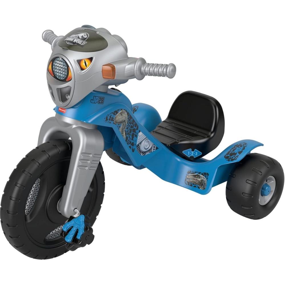 imageFisherPrice Toddler Tricycle Jurassic World Lights ampamp Sounds Trike Dinosaur Toy Bike with Storage for Outdoor Play Kids Ages 2 YearsJurassic Park