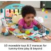 Fisher-Price Baby Musical Toy Set Glow and Grow Kick & Play Piano Gym Blue Playmat with 2 Rattle Maracas for Newborns Ages 0+ Months(Blue)