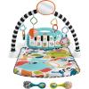 Fisher-Price Baby Musical Toy Set Glow and Grow Kick & Play Piano Gym Blue Playmat with 2 Rattle Maracas for Newborns Ages 0+ Months(Blue)