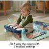 Fisher-Price Baby Musical Toy Set Glow and Grow Kick & Play Piano Gym Blue Playmat with 2 Rattle Maracas for Newborns Ages 0+ Months(Navy)