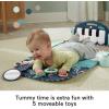 Fisher-Price Baby Musical Toy Set Glow and Grow Kick & Play Piano Gym Blue Playmat with 2 Rattle Maracas for Newborns Ages 0+ Months(Navy)