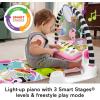 Fisher-Price Baby Musical Toy Set Glow and Grow Kick & Play Piano Gym Blue Playmat with 2 Rattle Maracas for Newborns Ages 0+ Months(Pink)