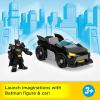 Fisher-Price Imaginext DC Super Friends Metal Force Batmobile Toy Car, 3-inch Batman Action Figure & Accessories Set, Includes Launcher & 2 Discs