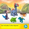 Fisher-Price Imaginext Jurassic World Rebirth Action Figure Set with 1 3-inch Human, 5 Dinosaurs, Toy Launcher & Accessories