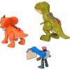 Fisher-Price Imaginext Jurassic World Rebirth Playset, T. tex Toy Gift Pack with 3-inch Human Action Figure, 2 Dinosaurs & Accessories (Amazon Exclusive)