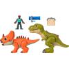 Fisher-Price Imaginext Jurassic World Rebirth Playset, T. tex Toy Gift Pack with 3-inch Human Action Figure, 2 Dinosaurs & Accessories (Amazon Exclusive)