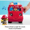 Fisher-Price Little People Toddler Toy Fire Truck Musical Push-Along Vehicle with 2 Figures for Pretend Play Ages 1+ Years