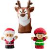 Fisher-Price Little People Toddler Toy Musical Christmas Train with Santa Elf & Reindeer Figures for Pretend Play Kids Ages 1+ Years