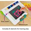 Fisher-Price Preschool Toy Learn & Doodle Desk Mess-Free Writing & Drawing Tablet with LCD Screen for Travel Creative Play Kids Ages 3+ Years