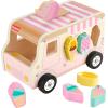Fisher-Price Wood Toddler Toy Ice Cream Truck Shape Sorter Set, 9 Wooden Pieces for Developmental Play Kids Ages 18+ Months (Amazon Exclusive)
