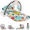 Fisher-Price Baby Playmat Glow and Grow Kick & Play Piano Gym, Pink Musical Learning Toy with Developmental Activities for Newborns 0+ Months(Light Blue)