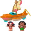 Fisher-Price Little People Toddler Toy Disney Princess Moana & Maui’s Canoe Sail Boat with Figures for Pretend Play Ages 18+ Months​