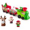 Fisher-Price Little People Toddler Toy Musical Christmas Train with Santa Elf & Reindeer Figures for Pretend Play Kids Ages 1+ Years