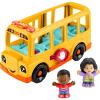 Fisher-Price Little People Toddler Toy School Bus Musical Push-Along Vehicle with 2 Figures for Pretend Play Ages 1+ Years(School Bus)