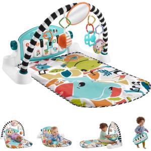 Fisher-Price Baby Playmat Glow and Grow Kick & Play Piano Gym, Pink Musical Learning Toy with Developmental Activities for Newborns 0+ Months(Light Blue)