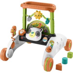 Fisher-Price Baby Push Toy 2-Sided Steady Speed Panda Walker Musical Learning Activity with 3 Blocks for Infants Ages 6+ Months (Amazon Exclusive)(Panda Walker)