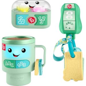 Fisher-Price Baby & Toddler Toy Laugh & Learn Coffee Mug Musical Activity with Lights & Educational Songs for Infants Ages 6+ Months(Gift Set)