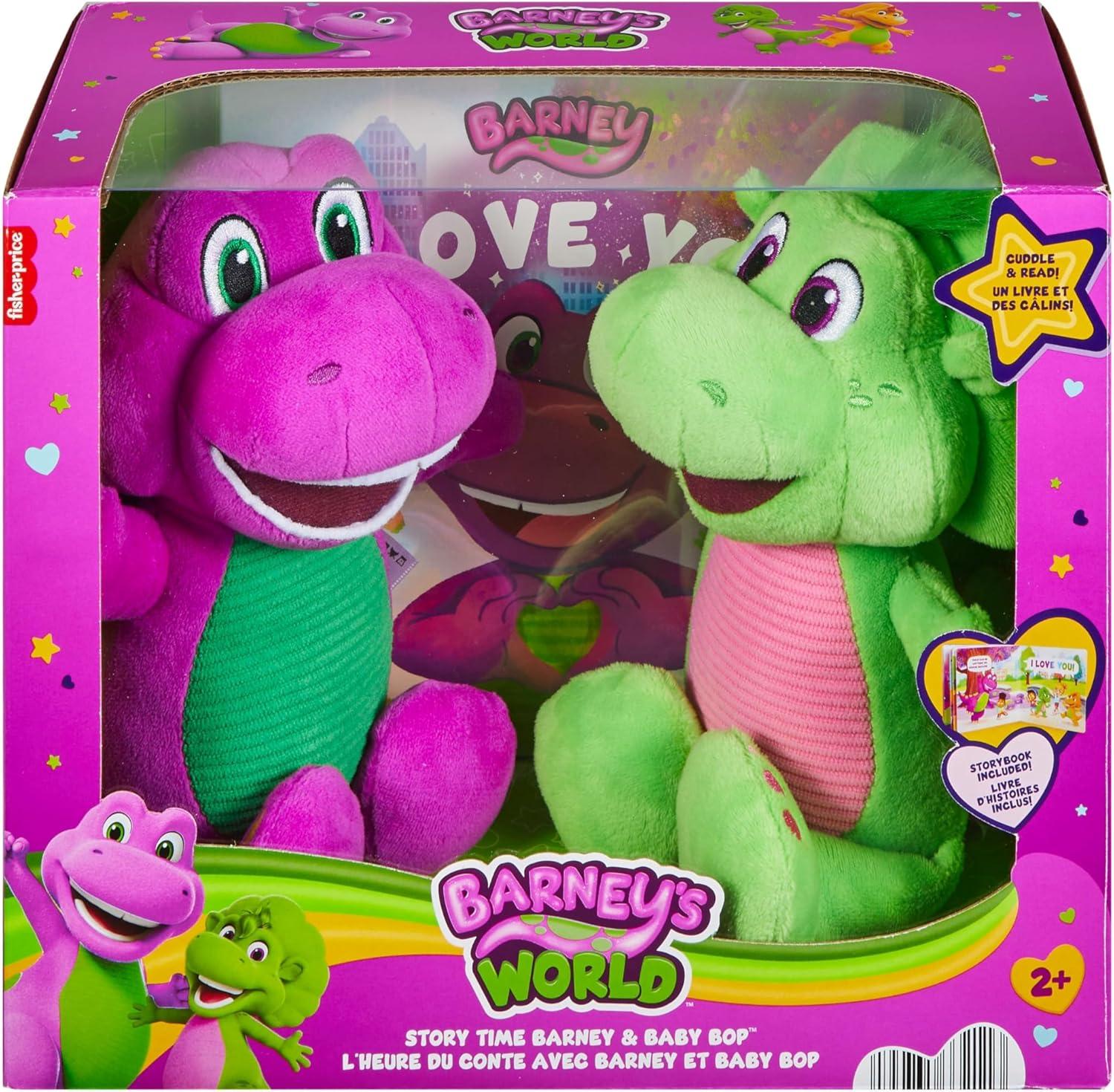 imageBarney World Toddler Toys by FisherPrice 9 inch Baby Bop plushes with Story Book for Cuddling up at Reading time Kids Ages 2 Years Amazon Exclusive
