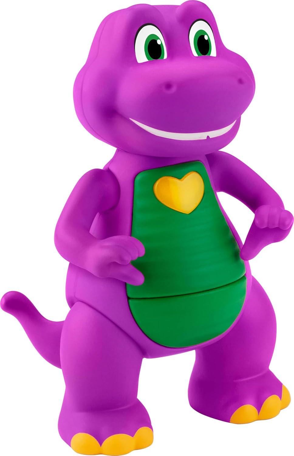 imageBarneys World Musical Toy Heart Hands Barney Figure 57 Inches Tall with Lights ampamp Phrases for Kids Ages 2 Years