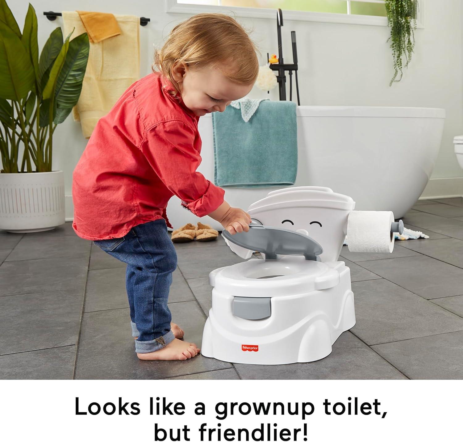 imageFisherPrice 2N1 Toddler Toilet Cheer for Me Potty Training Seat with Lights Sounds Phrases and Removable Potty Ring