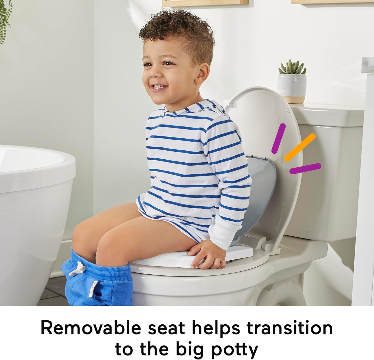 imageFisherPrice 2N1 Toddler Toilet Cheer for Me Potty Training Seat with Lights Sounds Phrases and Removable Potty Ring
