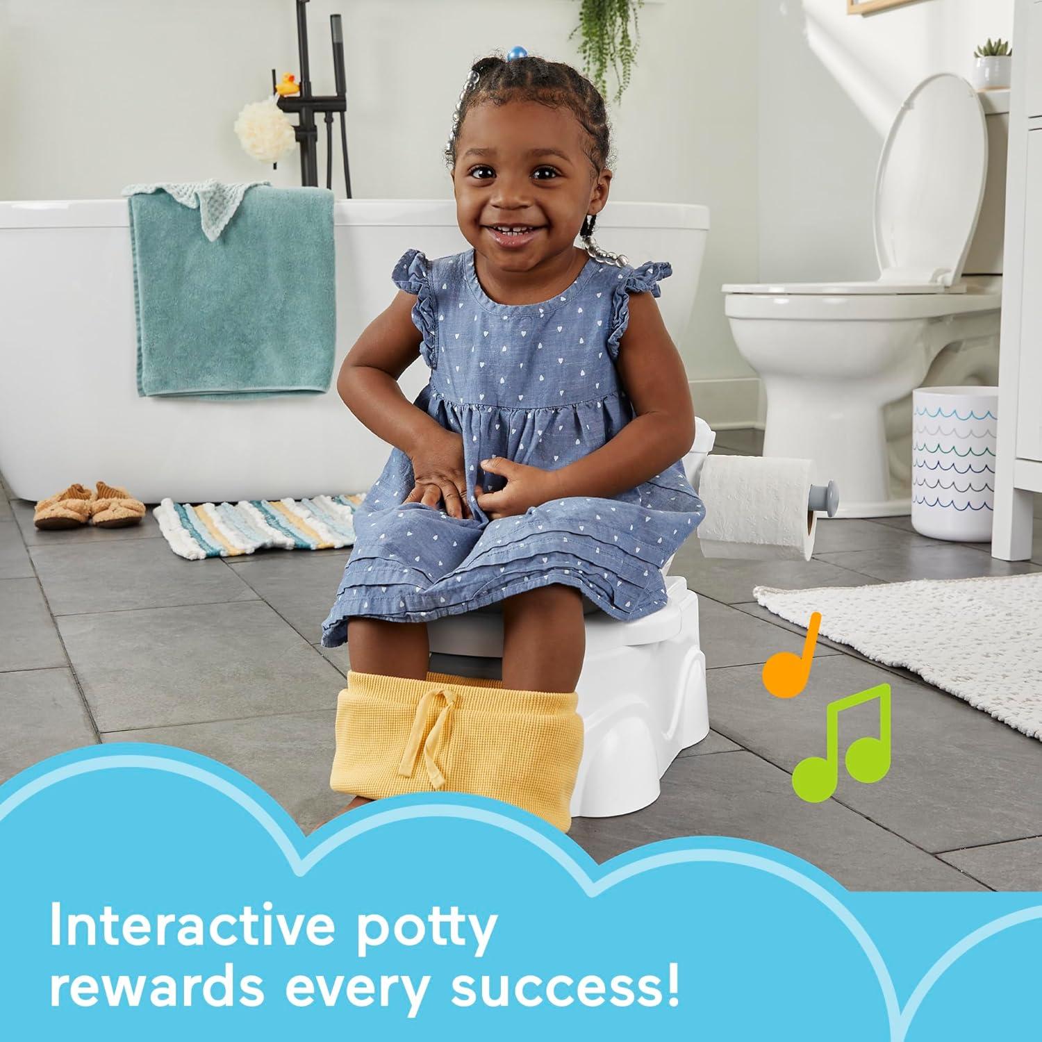 imageFisherPrice 2N1 Toddler Toilet Cheer for Me Potty Training Seat with Lights Sounds Phrases and Removable Potty Ring