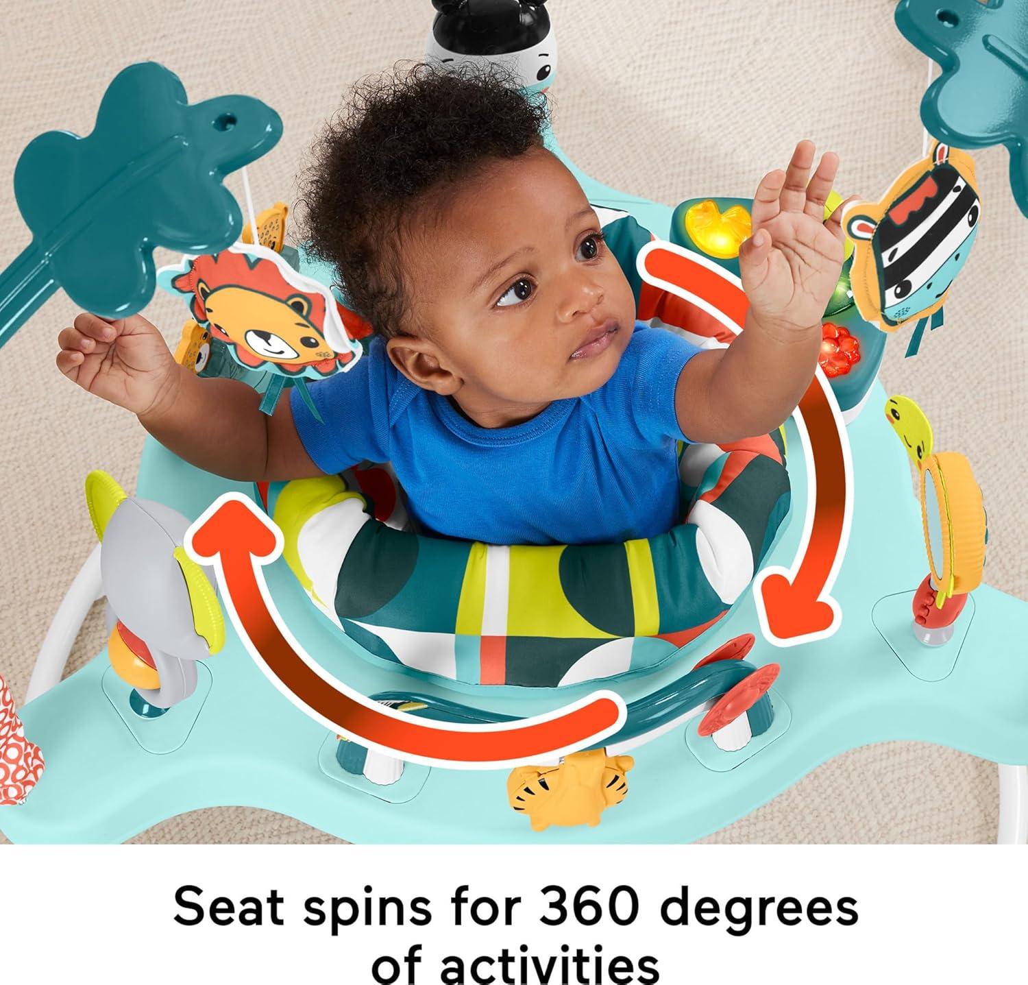 imageFisherPrice Baby Bouncer Colorful Corners Jumperoo Activity Center with Music Lights Sounds ampamp Developmental ToysColorful Jumperoo