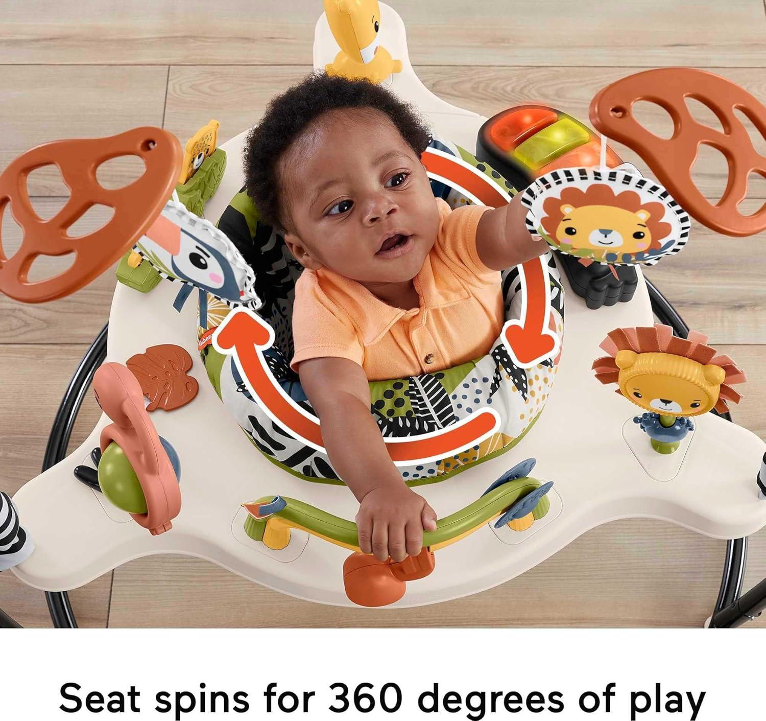 imageFisherPrice Baby Bouncer Colorful Corners Jumperoo Activity Center with Music Lights Sounds ampamp Developmental ToysMulticolor