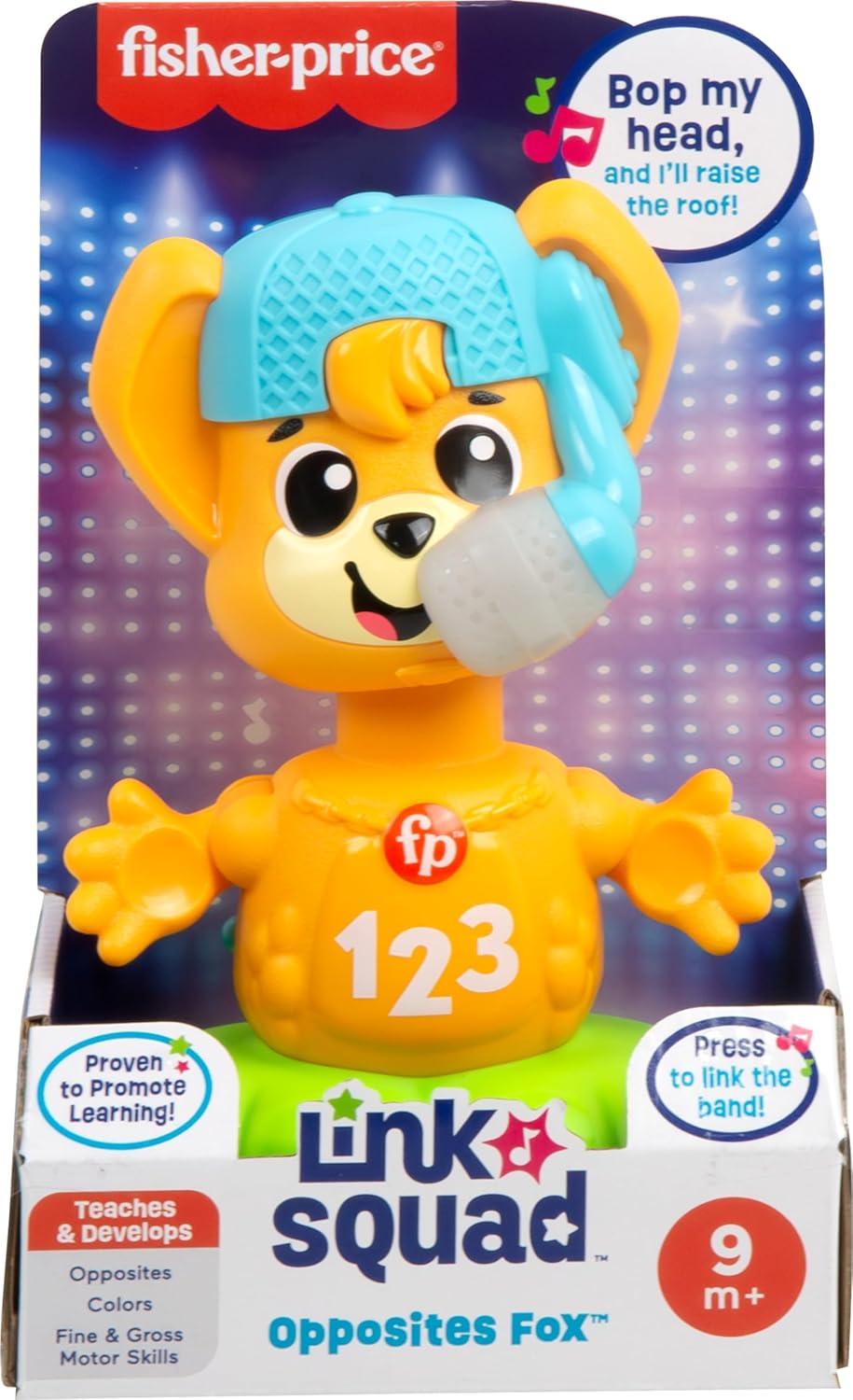 imageFisherPrice Baby Learning Toy Link Squad Opposites Fox with Music ampamp Lights for Ages 9 Months Compatible Only with Link Squad Items