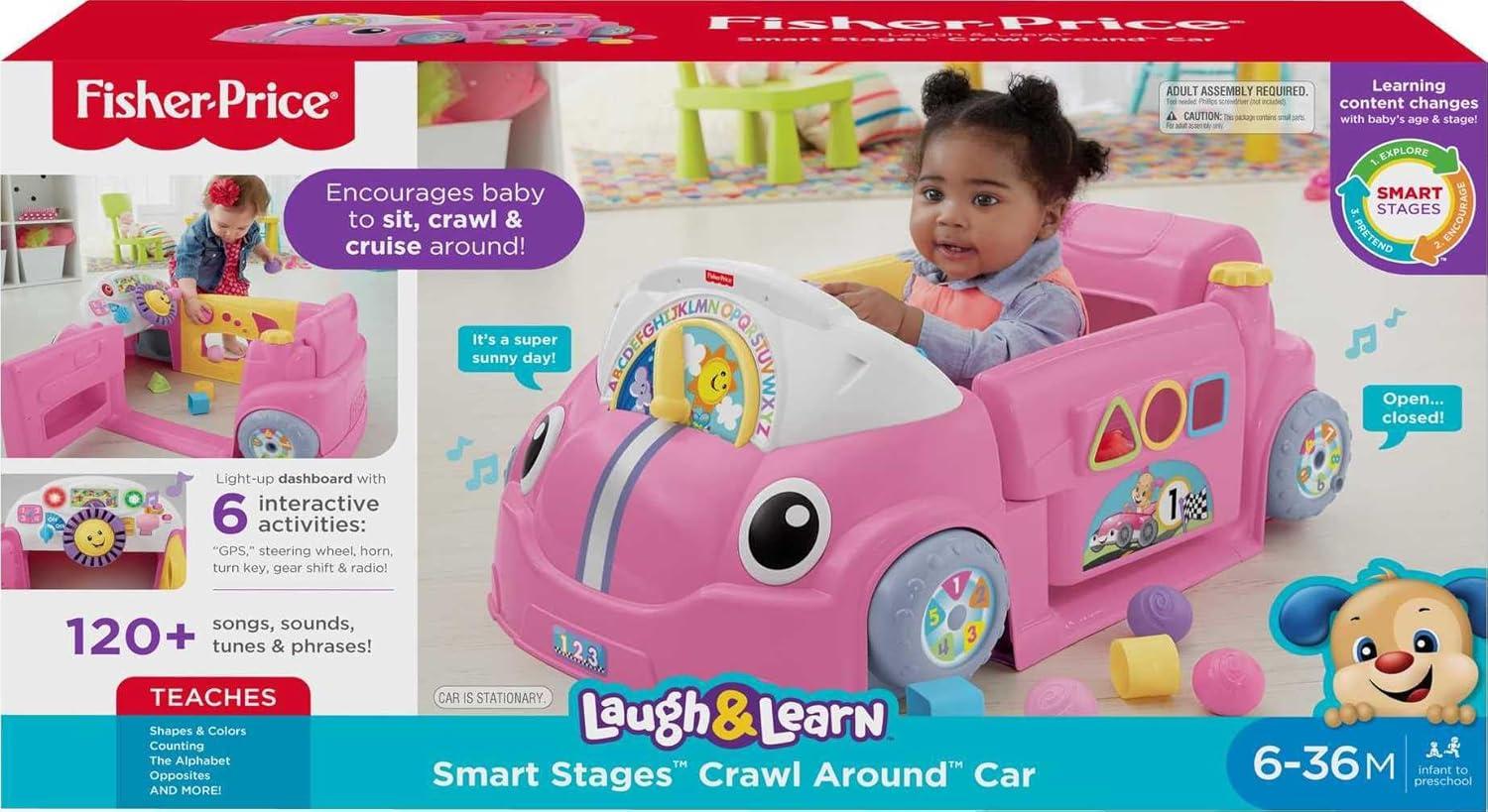 imageFisherPrice Baby Toy Laugh ampamp Learn Crawl Around Car Red Activity Center with Educational Music ampamp Lights for Infants Ages 6 Months Amazon ExclusiveMulticolor