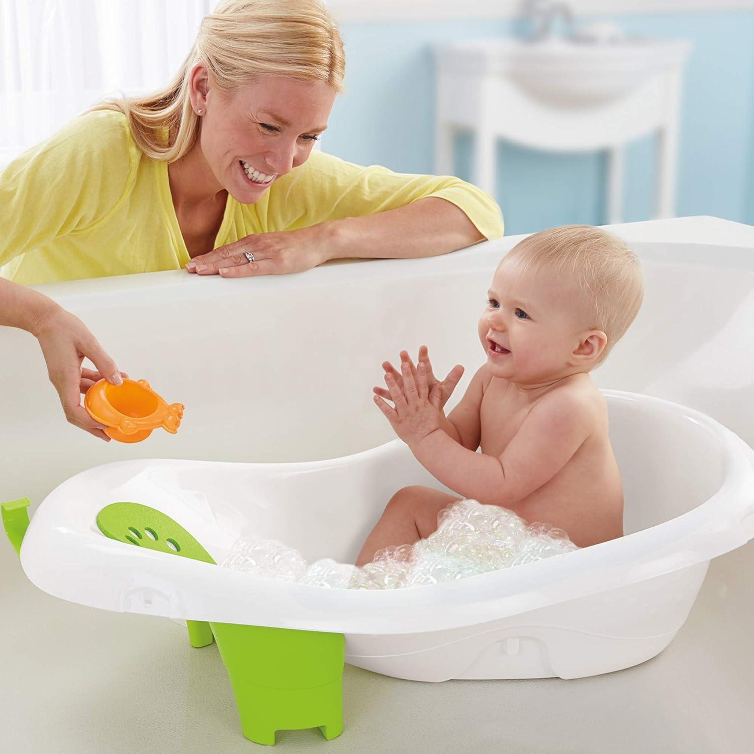 imageFisherPrice Baby to Toddler Bath 4In1 Sling N Seat Tub with Removable Infant Support and 2 Toys GreenGreen