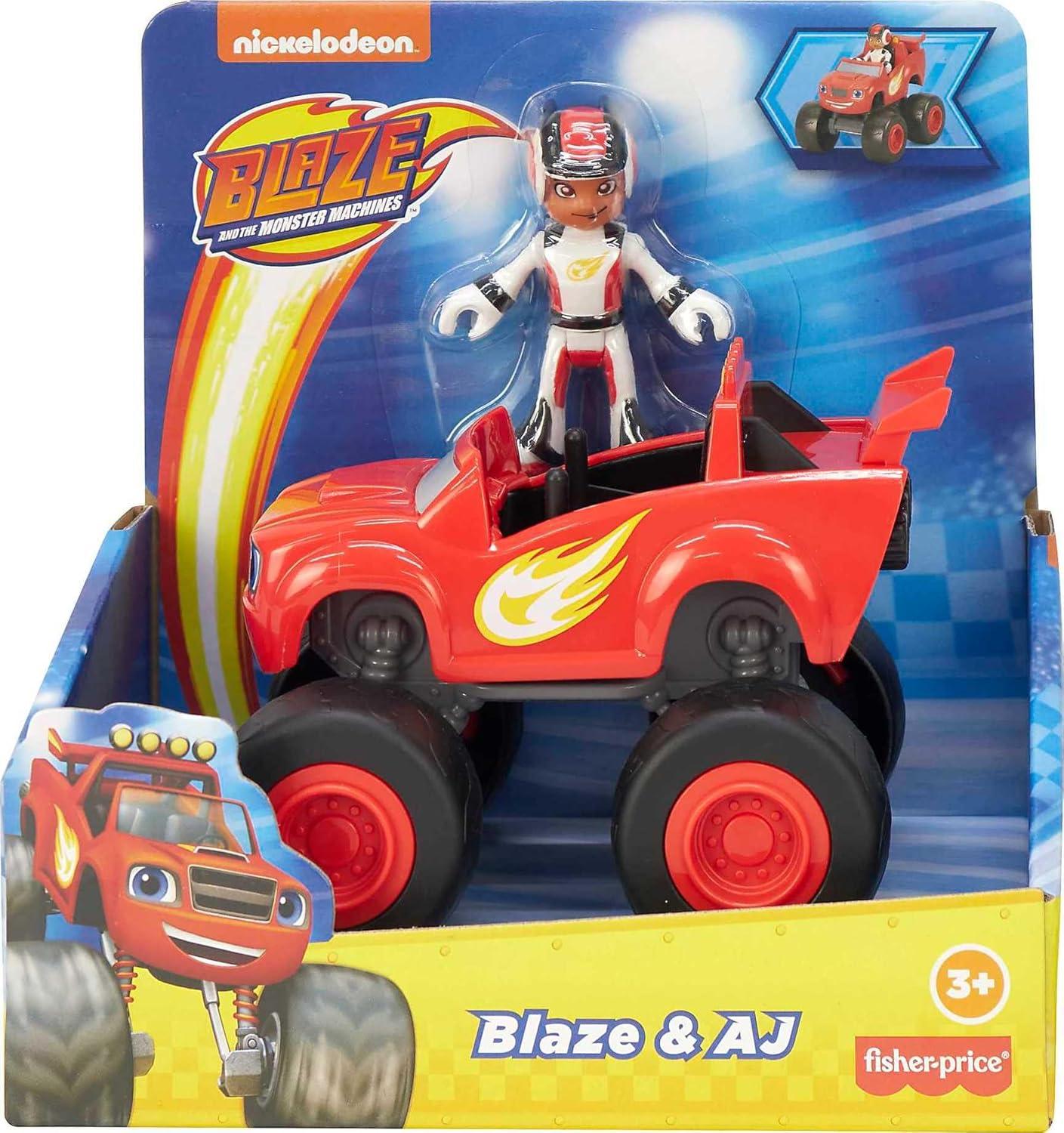 imageFisherPrice Blaze and the Monster Machines Toy Truck ampamp Figure Set Ninja Blaze ampamp AJ Preschool Racing Play Ages 3 YearsToy Truck Figure Set