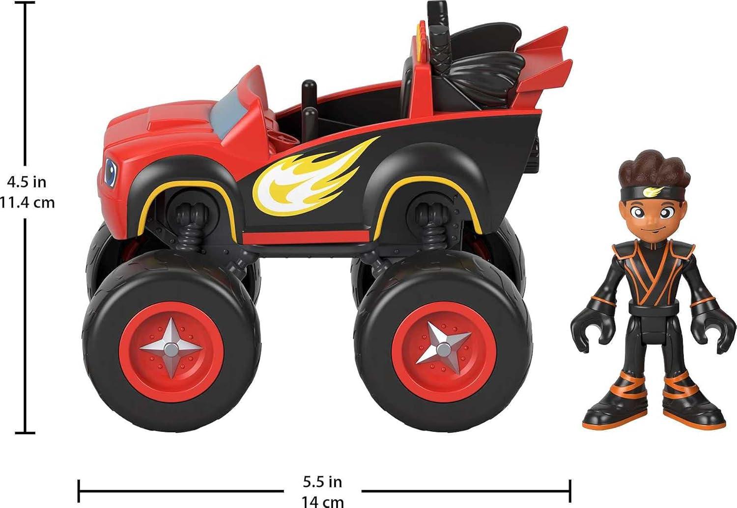 imageFisherPrice Blaze and the Monster Machines Toy Truck ampamp Figure Set Ninja Blaze ampamp AJ Preschool Racing Play Ages 3 YearsToy Truck Figure Set