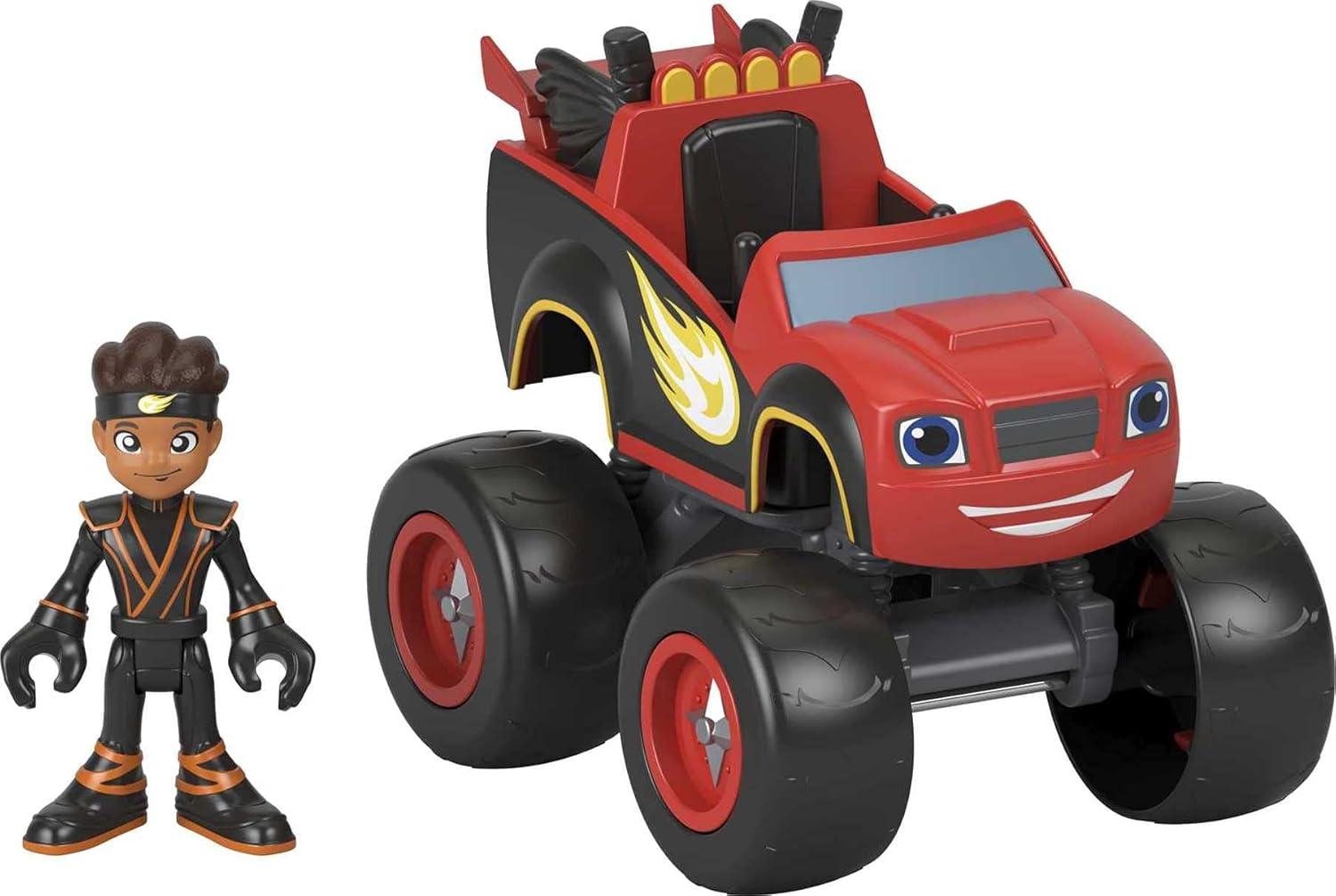 imageFisherPrice Blaze and the Monster Machines Toy Truck ampamp Figure Set Ninja Blaze ampamp AJ Preschool Racing Play Ages 3 YearsToy Truck Figure Set