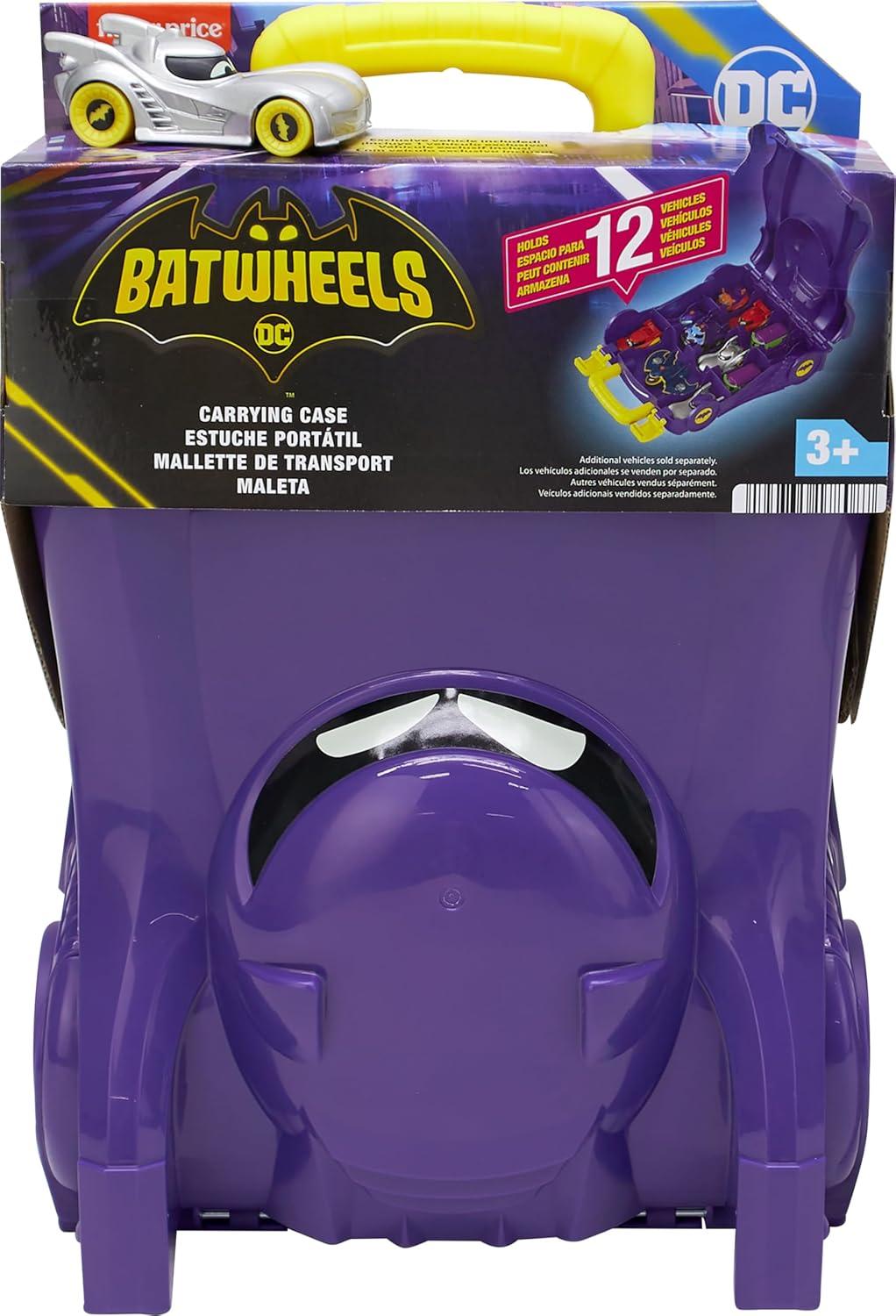 imageFisherPrice DC Batwheels Preschool Toy Bat The Batmobile Carrying Case with 155 Scale Diecast Car for Ages 3 Years