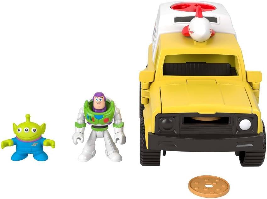 imageFisherPrice Imaginext Disney and Pixar Toy Story Pizza Planet Truck with 3inch Buzz Lightyear ampamp Alien Friend Action Figures Toy Vehicle ampamp Pizza Projectile Accessories