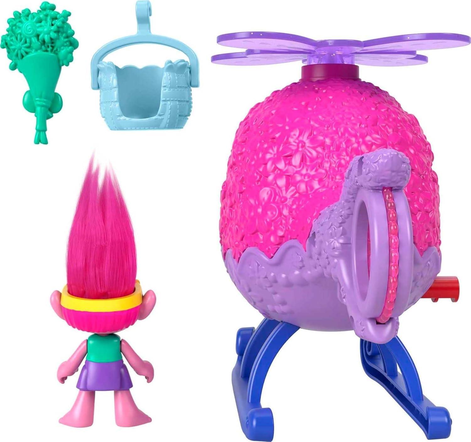 imageFisherPrice Imaginext DreamWorks Trolls Toys Branchs Buggy PushAlong Car ampamp Figure Playset for Pretend Play Kids Ages 3 YearsPoppys Copter