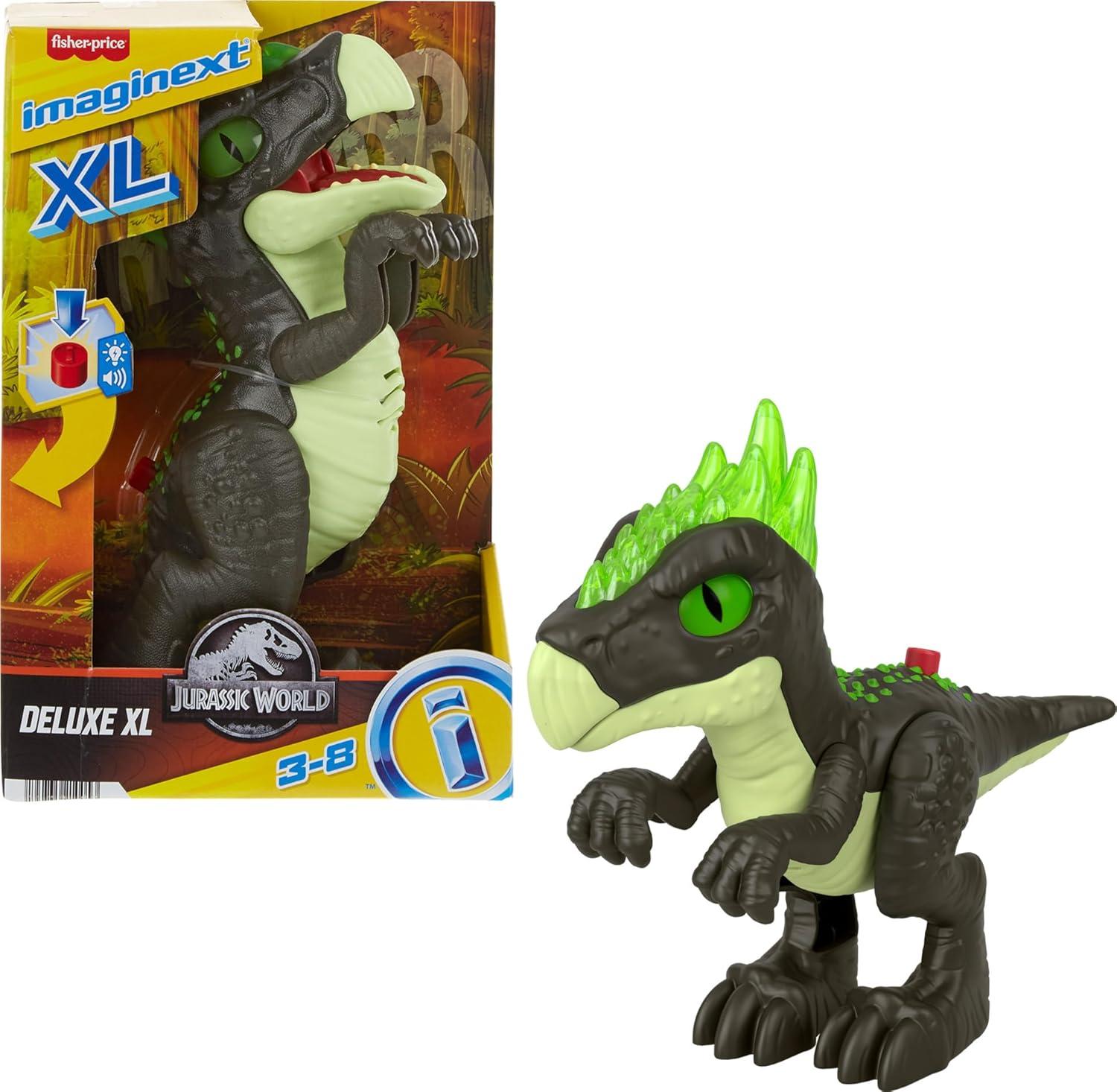 imageFisherPrice Imaginext Jurassic World Dinosaur Toy Deluxe Dracorex XL 10Inch with Lights ampamp Sounds for Pretend Play Kids Ages 3 Years
