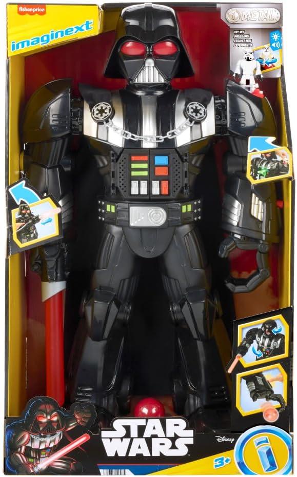 imageFisherPrice Imaginext Star Wars Darth Vader Bot 2 Ft Tall Toy Lights Sounds ampamp Stormtrooper Metal Character Key for Kids Ages 3 Years