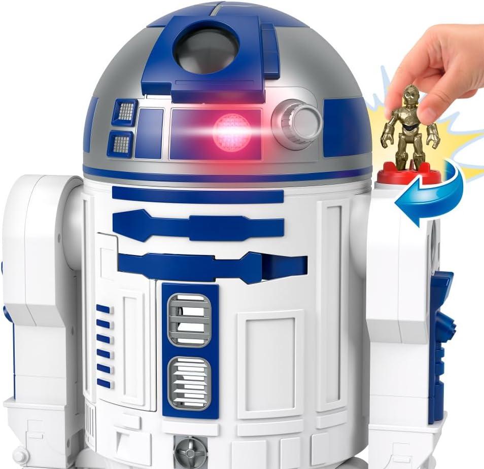 imageFisherPrice Imaginext Star Wars Toy R2D2 175 in Tall with Lights Sounds ampamp C3P0 Metal Character Key for Kids Ages 3 Years