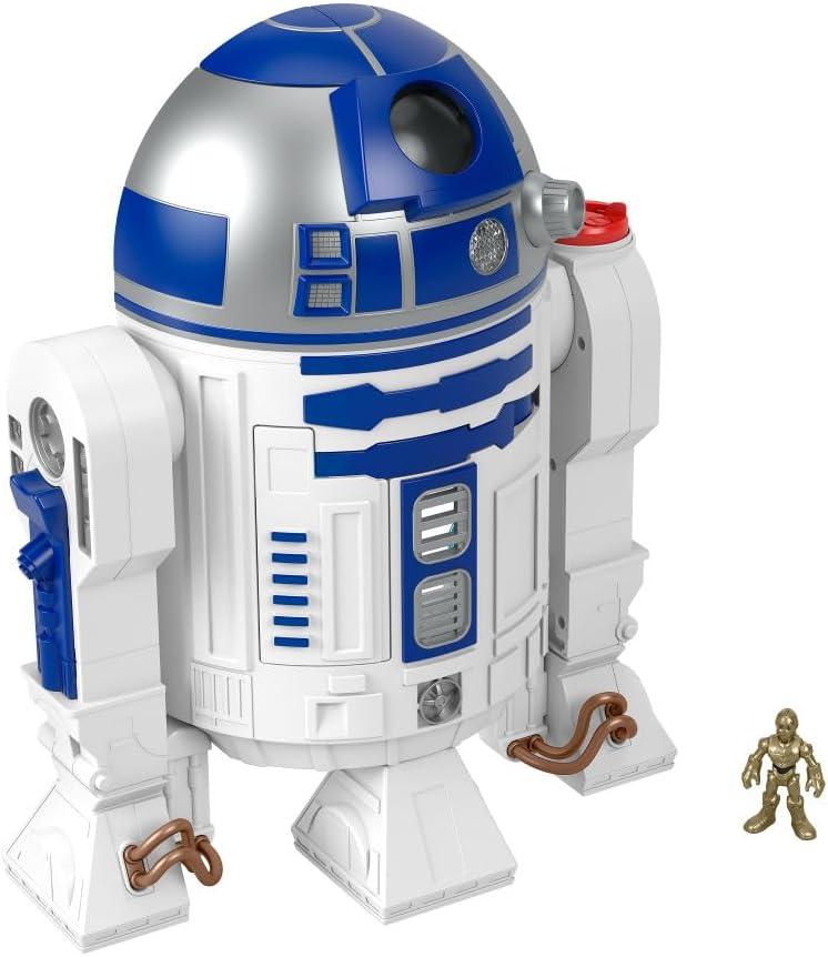 imageFisherPrice Imaginext Star Wars Toy R2D2 175 in Tall with Lights Sounds ampamp C3P0 Metal Character Key for Kids Ages 3 Years