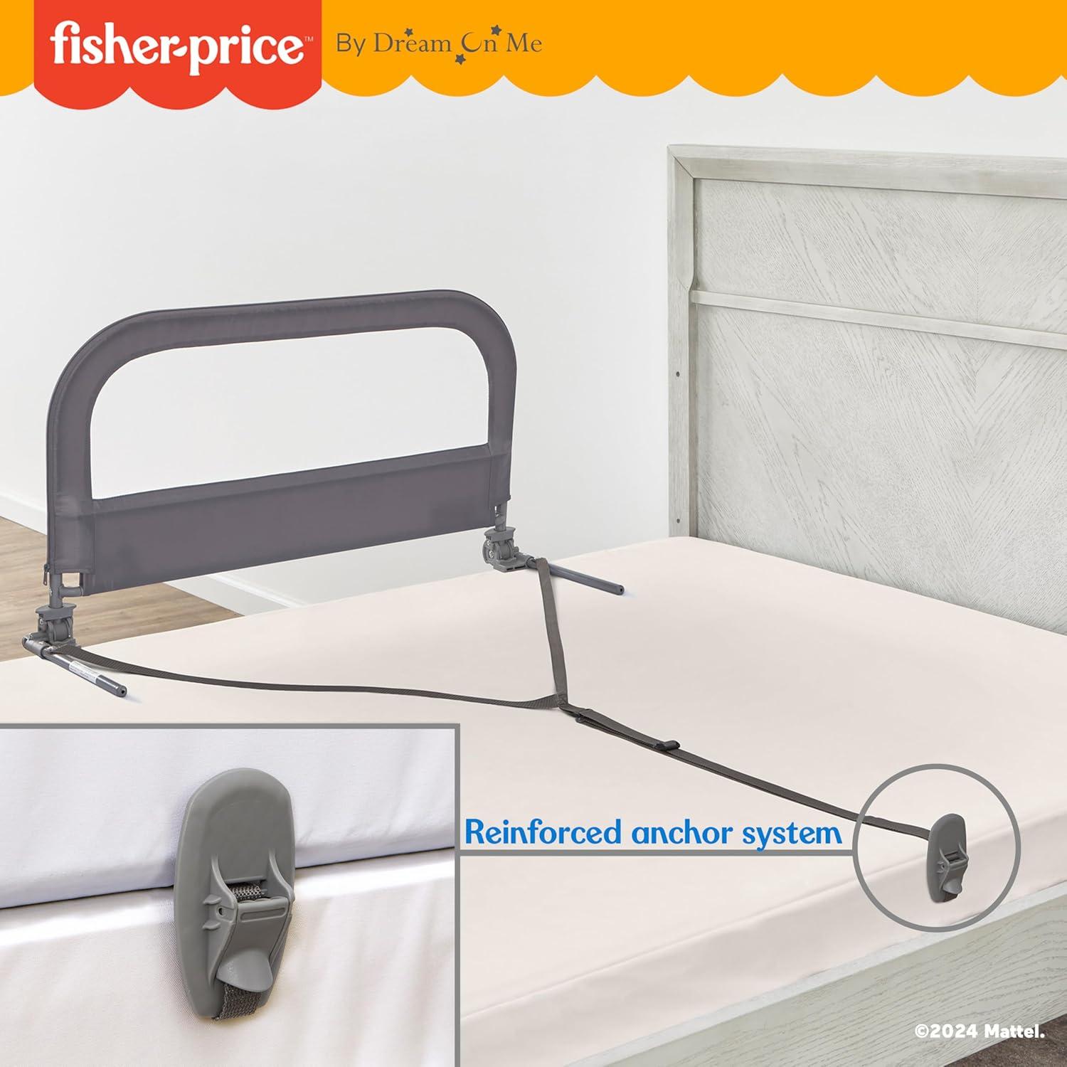 imageFisherPrice Little Naps Bed Rail for Toddlers in Grey Suitable for All Types of Beds No Tool Assembly for Toddler Bed RailGrey