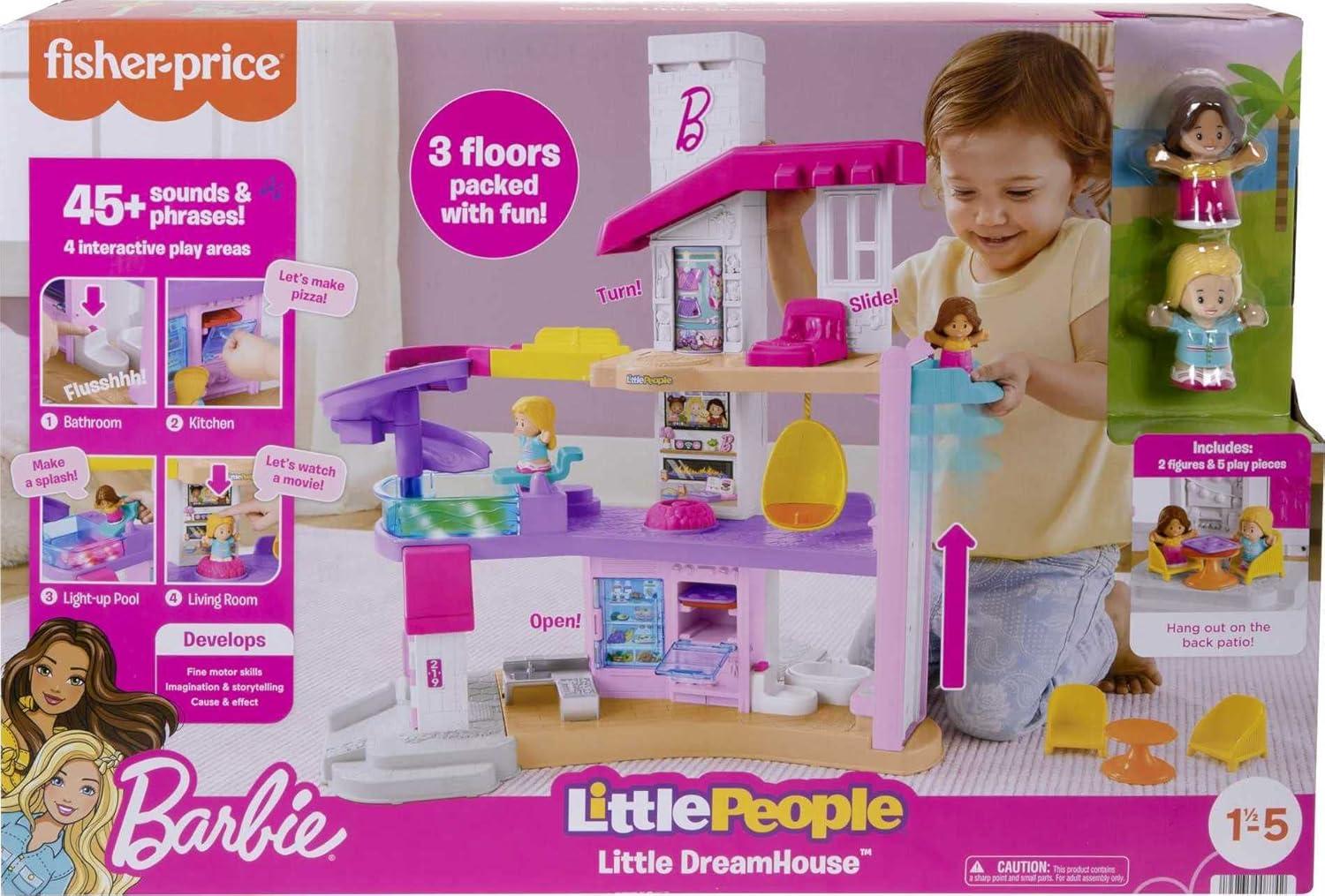 imageFisherPrice Little People Toddler Toy Barbie DreamHouse Playset with Music Lights ampamp Figures for Pretend Play Kids Ages 18 MonthsDreamhouse
