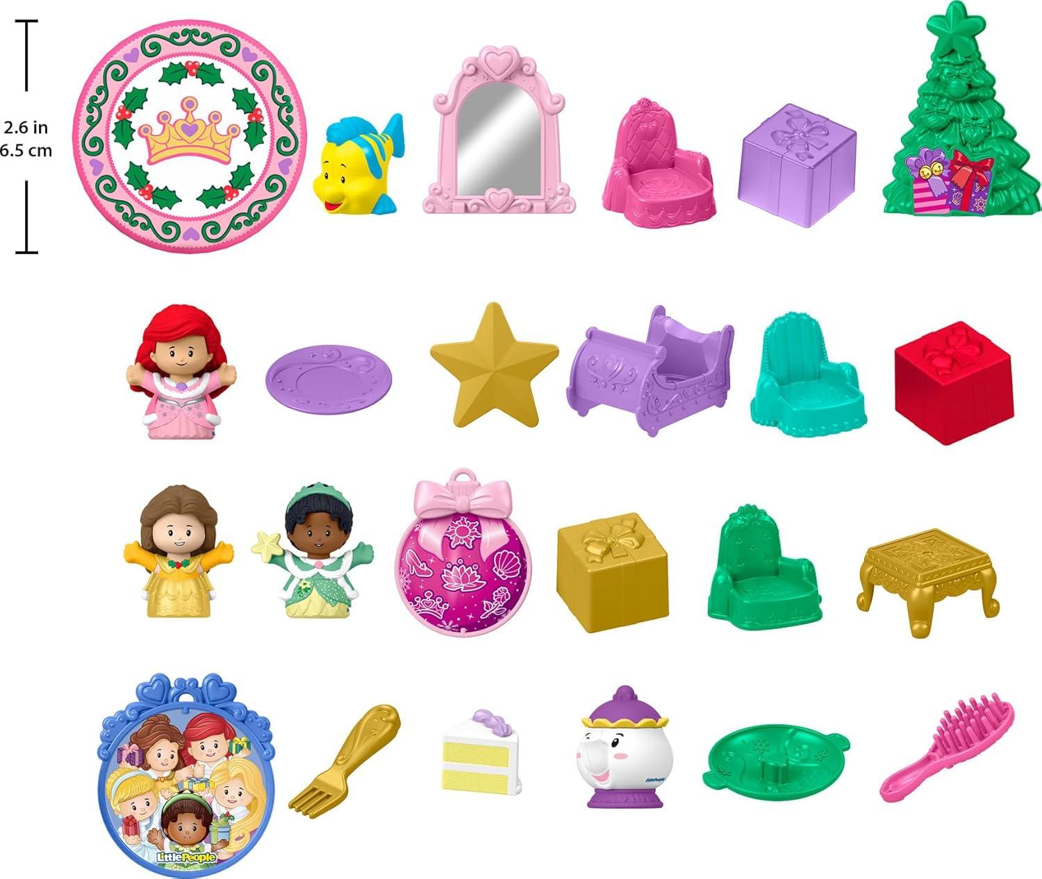 imageFisherPrice Little People Toddler Toy Disney Princess Advent Calendar 24 Figures ampamp Accessories for Preschool Pretend Play Ages 18 Months
