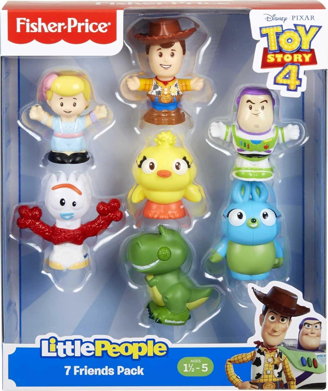 imageFisherPrice Little People Toddler Toy Disney Toy Story 7 Friends Figure Set with Woody ampamp Buzz Lightyear for Pretend Play Ages 18 Months Amazon Exclusive