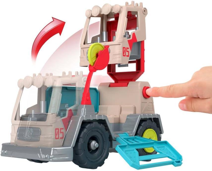 imageFisherPrice Mattel Imaginext Jurassic World Trek N Transform Toy Vehicle Play Set with Dinosaur 3inch Action Figure ampamp Projectile Launcher with Projectiles