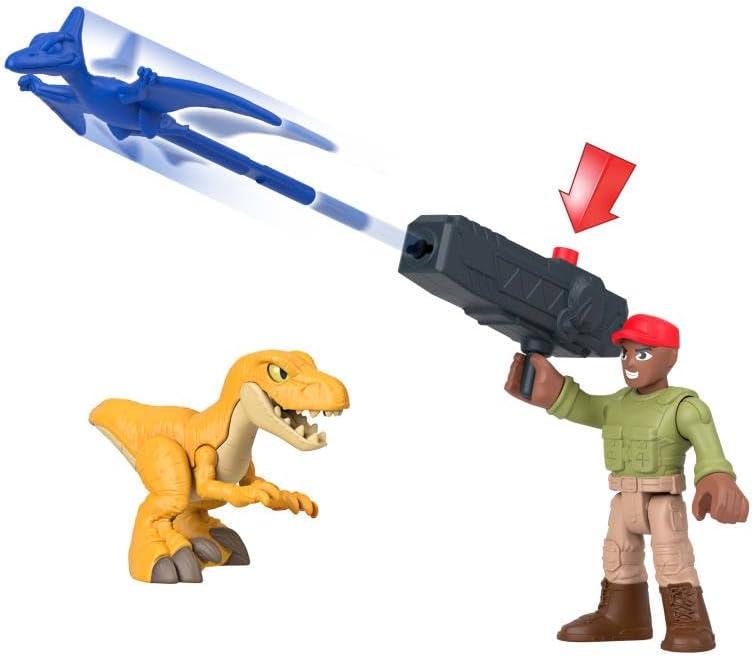 imageFisherPrice Mattel Imaginext Jurassic World Trek N Transform Toy Vehicle Play Set with Dinosaur 3inch Action Figure ampamp Projectile Launcher with Projectiles